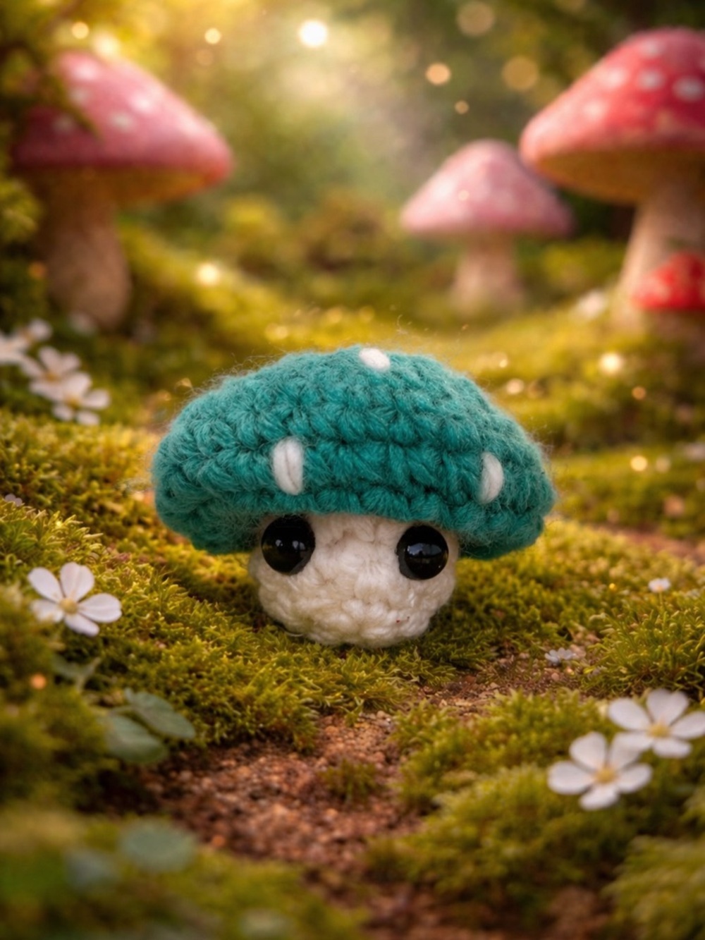 Crochet Popping Mushroom Aquamarine